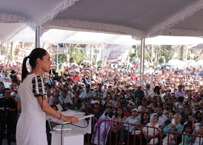 Consolidación de trenes para pasajeros y programas sociales, reitera Claudia Sheinbaum durante gira en Puebla